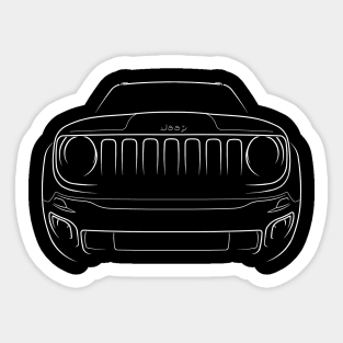 front/profile Jeep Renegade BU - stencil, white Sticker